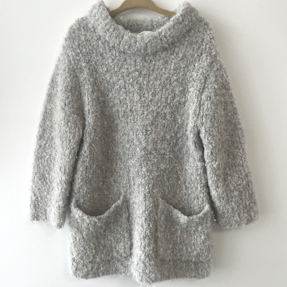 J Crew Grey Bouclé tunic sweater